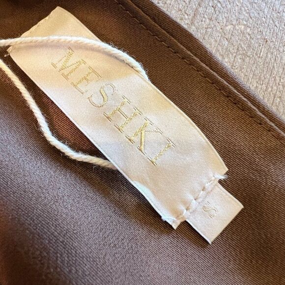 Meshki Ayla Chocolate Satin Cut out Mini Dress Size Small NWT - Picture 8 of 14